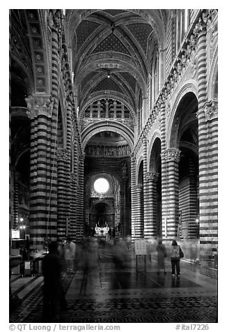 Inside of the Siena Cathedral (Duomo). Siena, Tuscany, Italy (black and white)