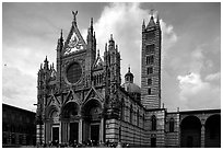 Renaissance style cathedral, afternoon. Siena, Tuscany, Italy (black and white)