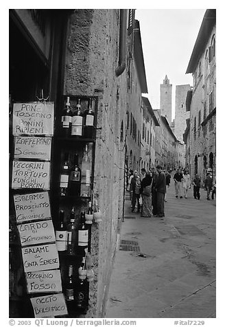 Produce store on Via San Giovanni. San Gimignano, Tuscany, Italy