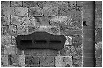 Mailbox. San Gimignano, Tuscany, Italy ( black and white)