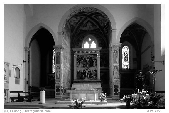 Interior of Chiesa di Sant'Agostino. San Gimignano, Tuscany, Italy (black and white)