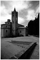 Abbazia di Monte Oliveto Maggiore, Le Crete region. Tuscany, Italy ( black and white)