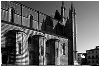 Side view of the Duomo. Orvieto, Umbria (black and white)
