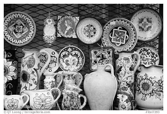 Assortment of ceramic pieces for sale. Orvieto, Umbria