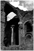 Ruins of the Baths, Villa Hadriana. Tivoli, Lazio, Italy ( black and white)