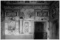 Mannerist frescoes in the Villa d'Este. Tivoli, Lazio, Italy ( black and white)