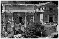 Arch of Septimus Severus, Roman Forum. Rome, Lazio, Italy (black and white)