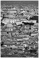 View of the city from Saint Peter's Dome. Rome, Lazio, Italy (black and white)