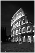 Colosseum at night. Rome, Lazio, Italy ( black and white)