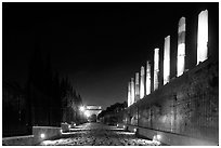 Via Sacra at night. Rome, Lazio, Italy ( black and white)