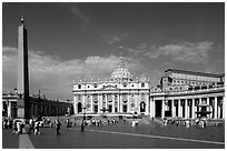 Place St Peter and Basilic Saint Peter. Vatican City (black and white)