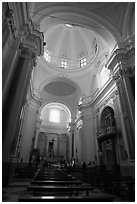 Interior of Chiesa di San Giorgio Maggiore. Naples, Campania, Italy (black and white)