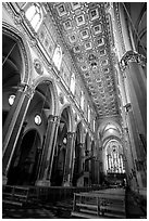 Interior of Chiesa di Sant' Angelo a Nilo. Naples, Campania, Italy (black and white)