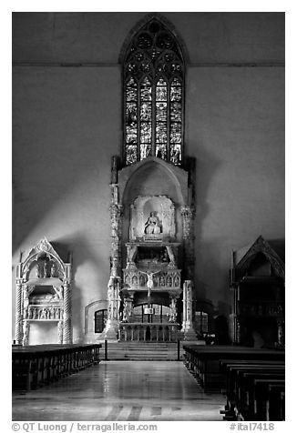 Altar. Naples, Campania, Italy (black and white)