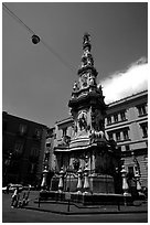 Guglia in Piazza Gesu Nuovo. Naples, Campania, Italy ( black and white)