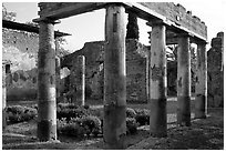 Villa. Pompeii, Campania, Italy (black and white)
