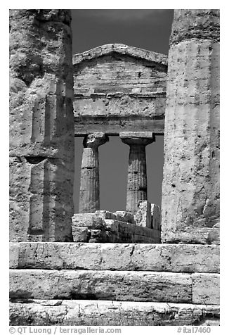 Ruins of Tempio di Cerere (Temple of Ceres). Campania, Italy