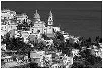 Praiano. Amalfi Coast, Campania, Italy (black and white)