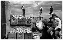Lemon vendors. Amalfi Coast, Campania, Italy (black and white)