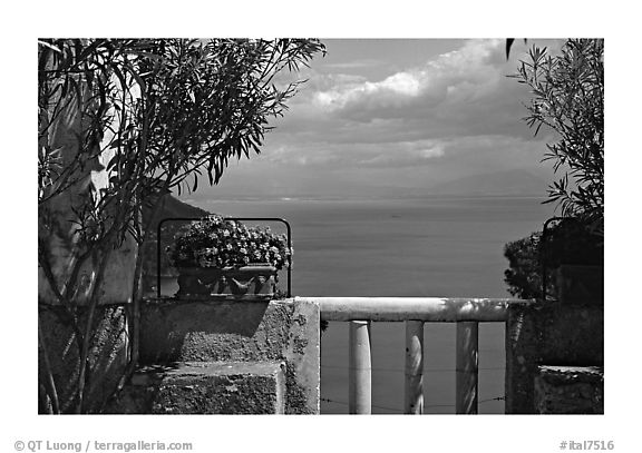 Sea seen from a terrace of Villa Rufulo, Ravello. Amalfi Coast, Campania, Italy