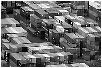 Shipping Containers in Salerno port. Amalfi Coast, Campania, Italy ( black and white)