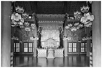 Throne room, Changdeokgung Palace. Seoul, South Korea (black and white)