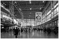 Inside Seoul train station. Seoul, South Korea (black and white)