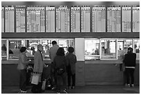 Bus terminal counter. Daegu, South Korea ( black and white)