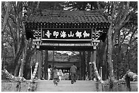 Entrance gate, Haeinsa Temple. South Korea ( black and white)