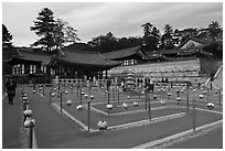 Labyrinth, Haeinsa Temple. South Korea ( black and white)