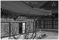 Buddhist temple detail, Haein-sa. South Korea ( black and white)