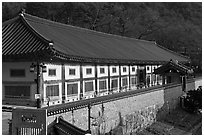 Janggyeong Panjeon, depository for the Tripitaka, Haeinsa Temple. South Korea ( black and white)