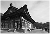 Daejeokkwangjeon (Hall of Great Silence and Light), Haein-sa Temple. South Korea ( black and white)
