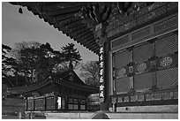 Haeinsa Temple at dusk. South Korea ( black and white)