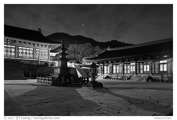 Haeinsa Temple at night. South Korea