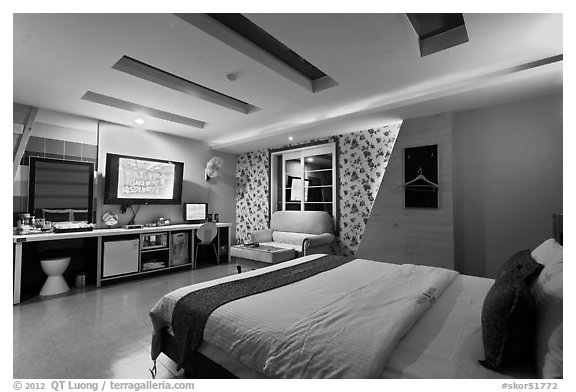 Love hotel room. Daegu, South Korea (black and white)