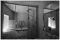 Love hotel bathroom. Daegu, South Korea ( black and white)