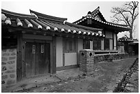 Yangodang residence. Hahoe Folk Village, South Korea ( black and white)