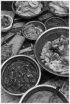 Kimchi ingredients close-up. Gyeongju, South Korea ( black and white)