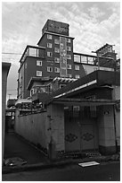 Alley and love motel. Gyeongju, South Korea (black and white)