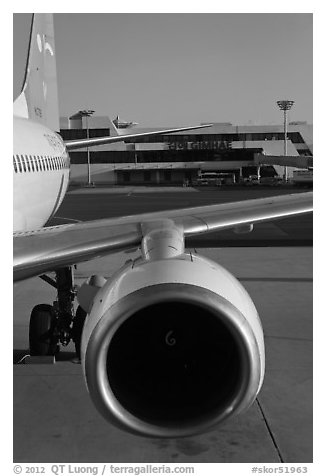 Jet engine, Gimhae International Airport, Busan. South Korea