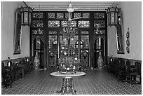 Entrance hall, Cheong Fatt Tze Mansion. George Town, Penang, Malaysia (black and white)