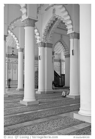 Interior, Masjid Kapitan Keling mosque. George Town, Penang, Malaysia