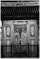 Temple doors by night. George Town, Penang, Malaysia (black and white)
