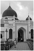 Front entrance, Masjid Kapitan Keling. George Town, Penang, Malaysia (black and white)