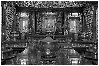 Poh Hock Seah altar, Hock Tik Cheng Sin Temple. George Town, Penang, Malaysia (black and white)