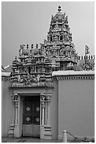 South Indian Sri Mariamman Temple. George Town, Penang, Malaysia (black and white)