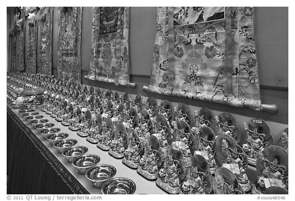 Amulets and Thangkas, Gelugpa Buddhist Association temple. George Town, Penang, Malaysia