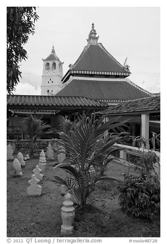 Masjid Kampung Hulu mosque in Javanese style architecture. Malacca City, Malaysia