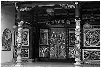 Hokkien Huay Kuam temple gate. Malacca City, Malaysia ( black and white)